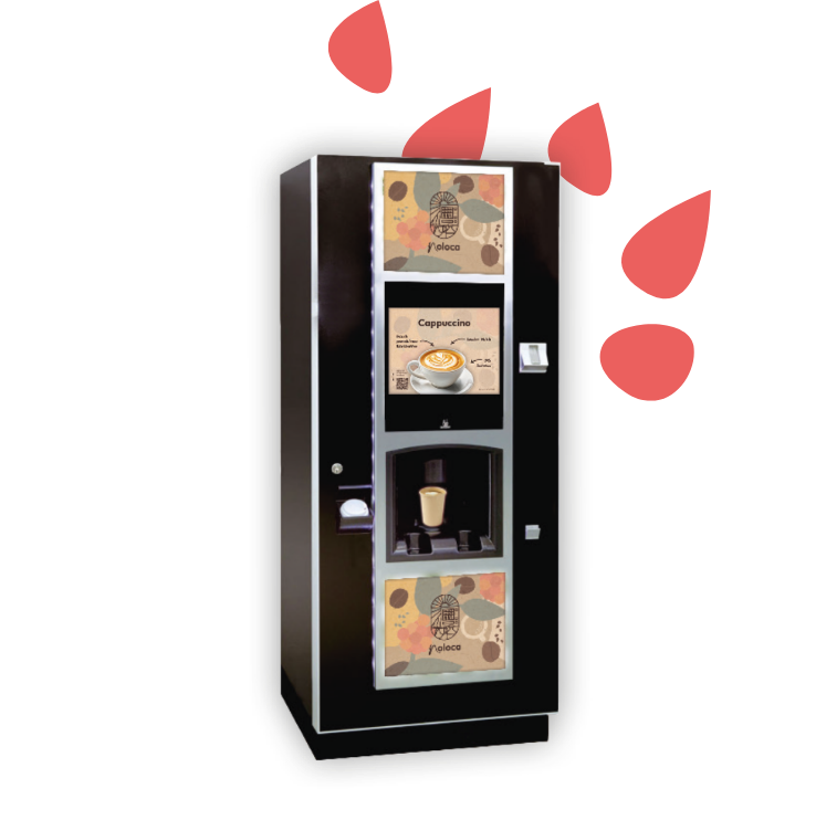 bild automaten-kaffeestandgeraet mit hintergrund